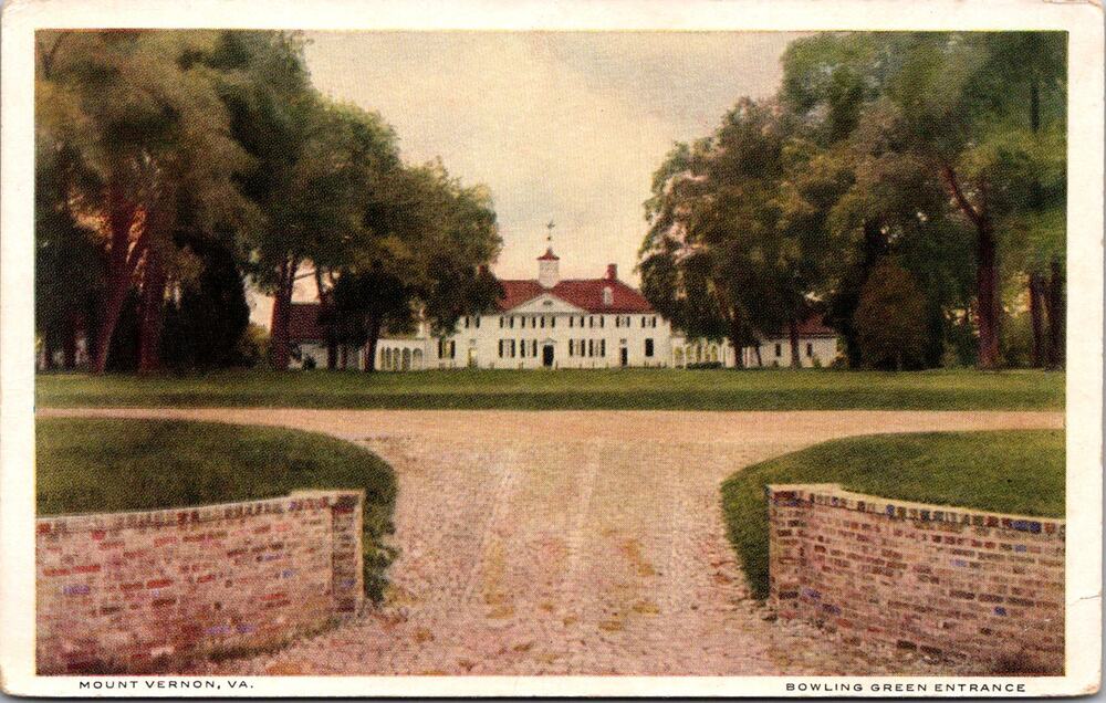 Bowling Green Entrance George Washington Mount Vernon Vintage Postcard SP10-17